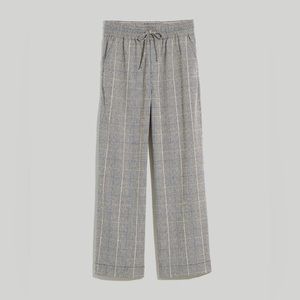 Madewell Carley Wide-Leg Pants in Plaid - size L